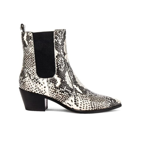 Paige Willa Roccia Snakeskin Leather Ankle Boots Booties Size 6 - Picture 1 of 7